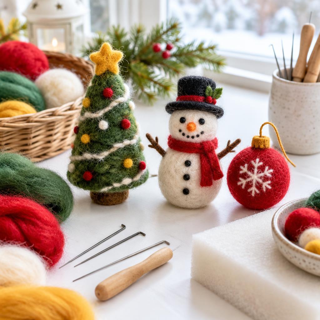 Carátula editorial de Taller de Felting Navideño