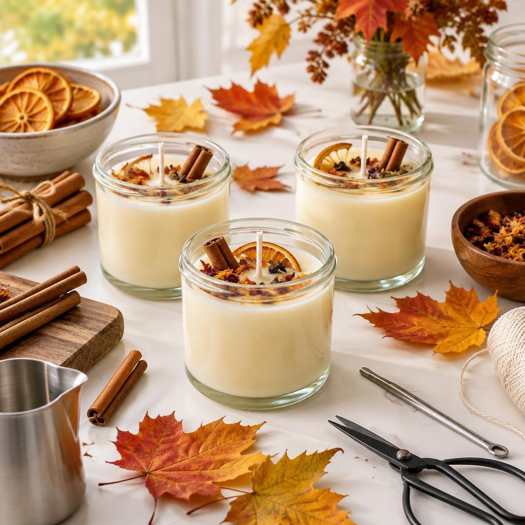 Carátula editorial de Taller de velas aromáticas otoñales